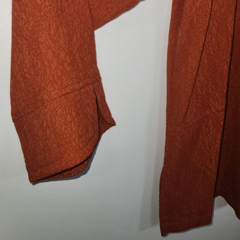 Ali Miles Jacket Orange Long French Sleeves Toggle Buttons Light Weight Size 1X - Picture 2 of 10